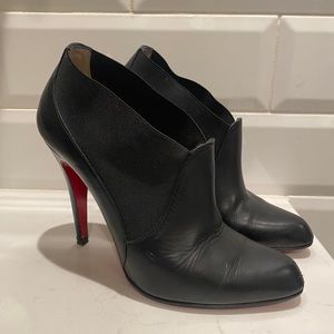 Christian Louboutin Black Leather Booties